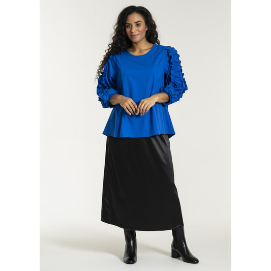 Studio SFillis Blouse with fun sleeves Blouse Cobolt Blue