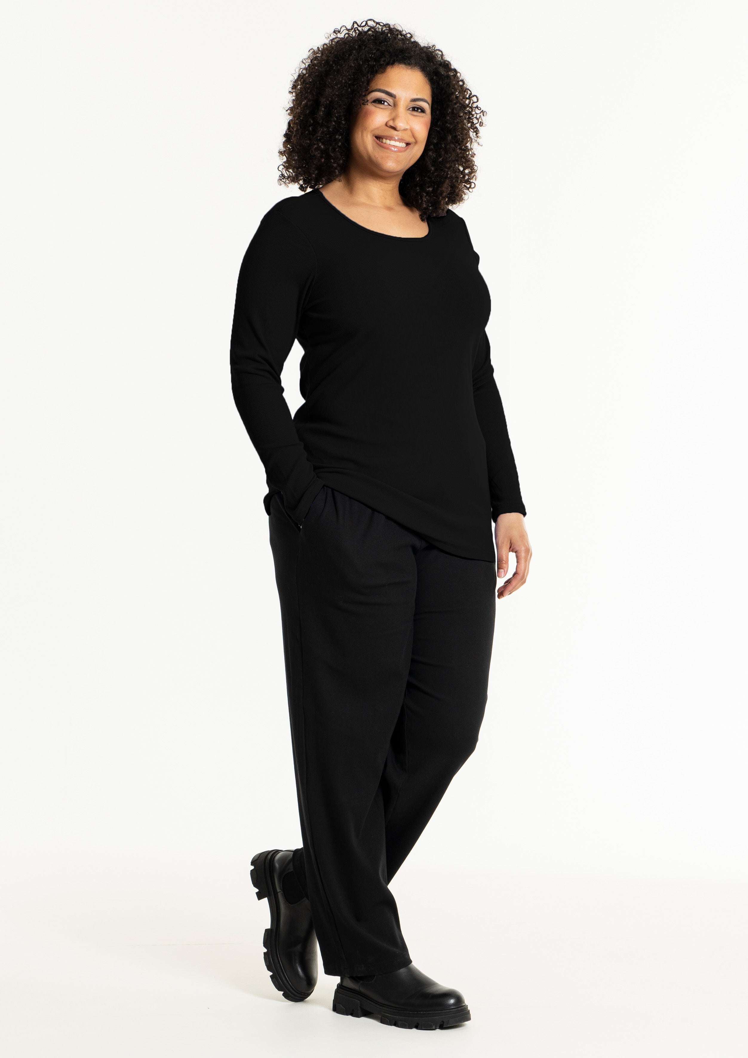 SFlo rib blouse - Black – STUDIO clothing