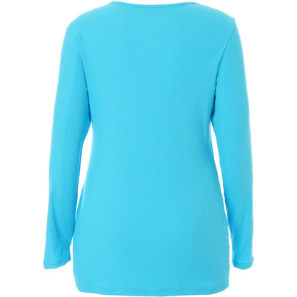 Studio SFlo rib blouse Blouse Iceblue