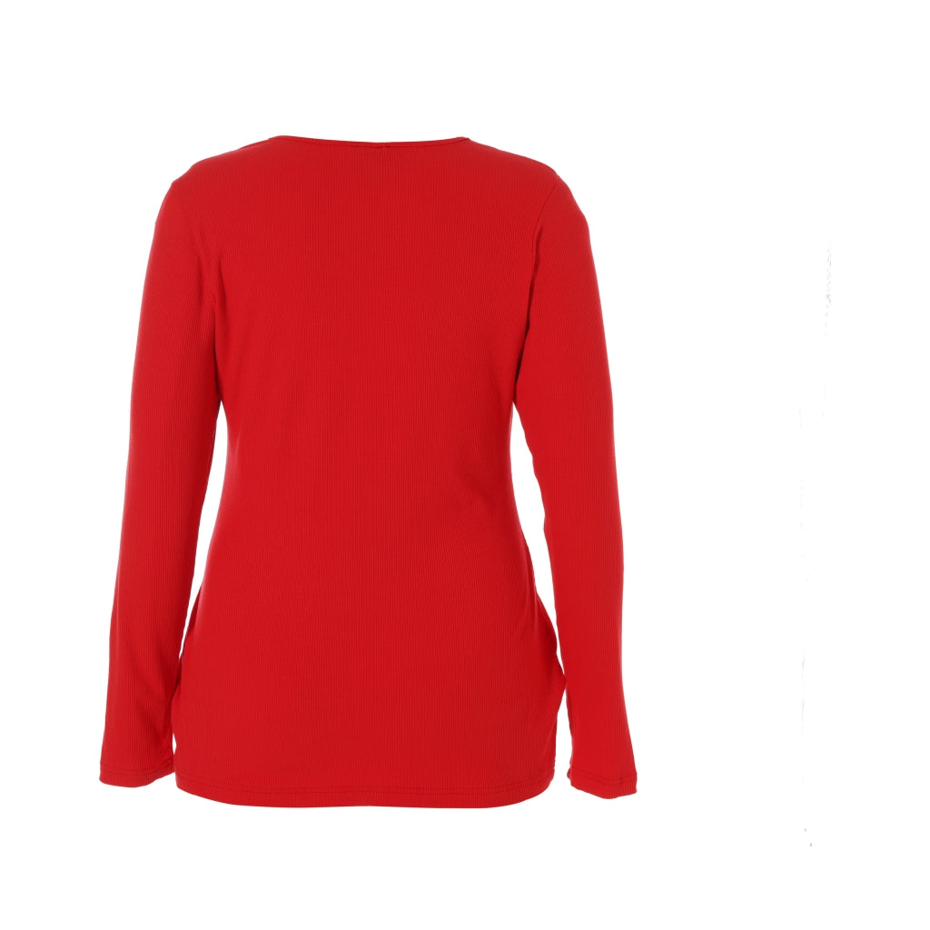 Studio SFlo rib blouse Blouse Red