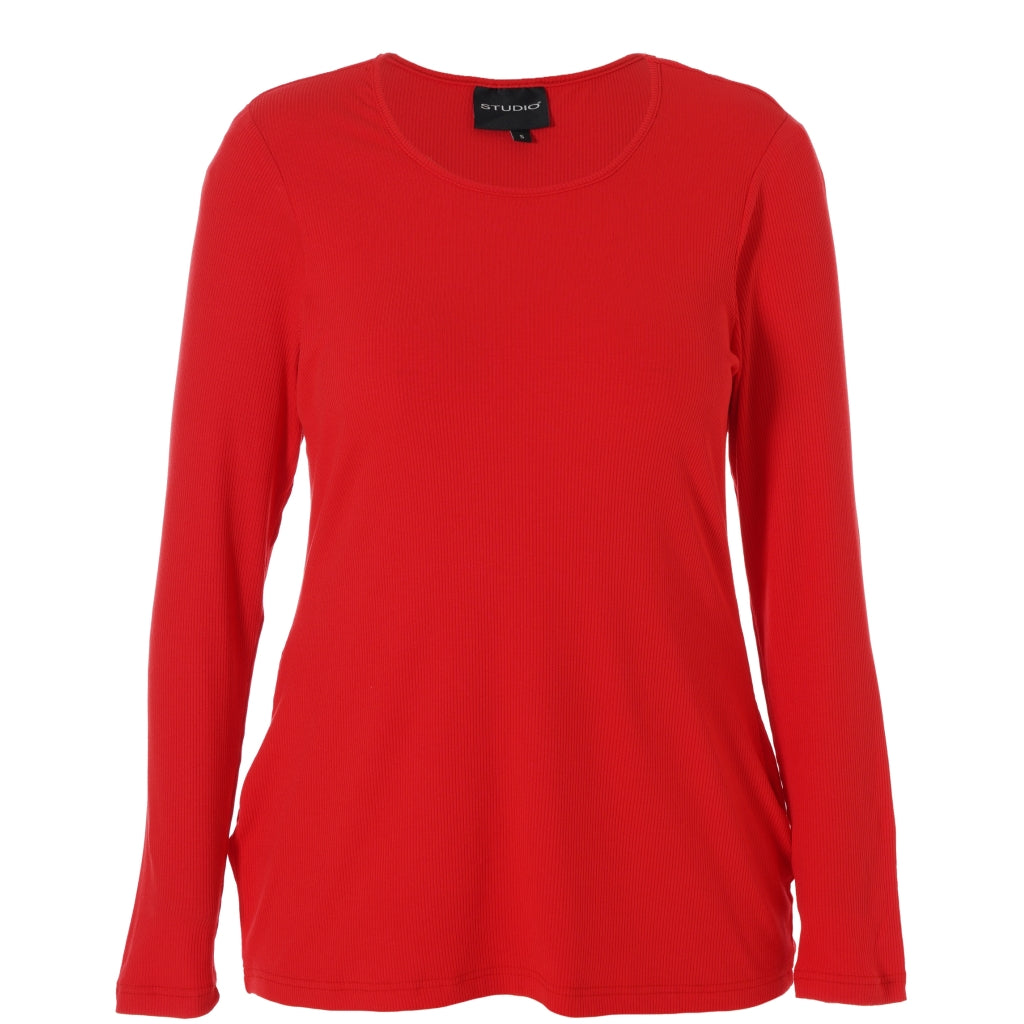 Studio SFlo rib blouse Blouse Red