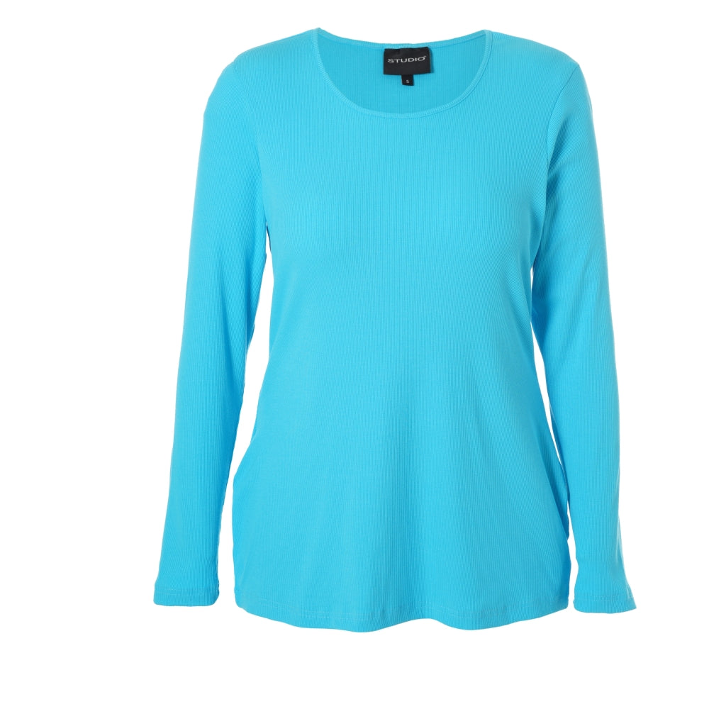 Studio SFlo rib blouse Blouse Turquoise