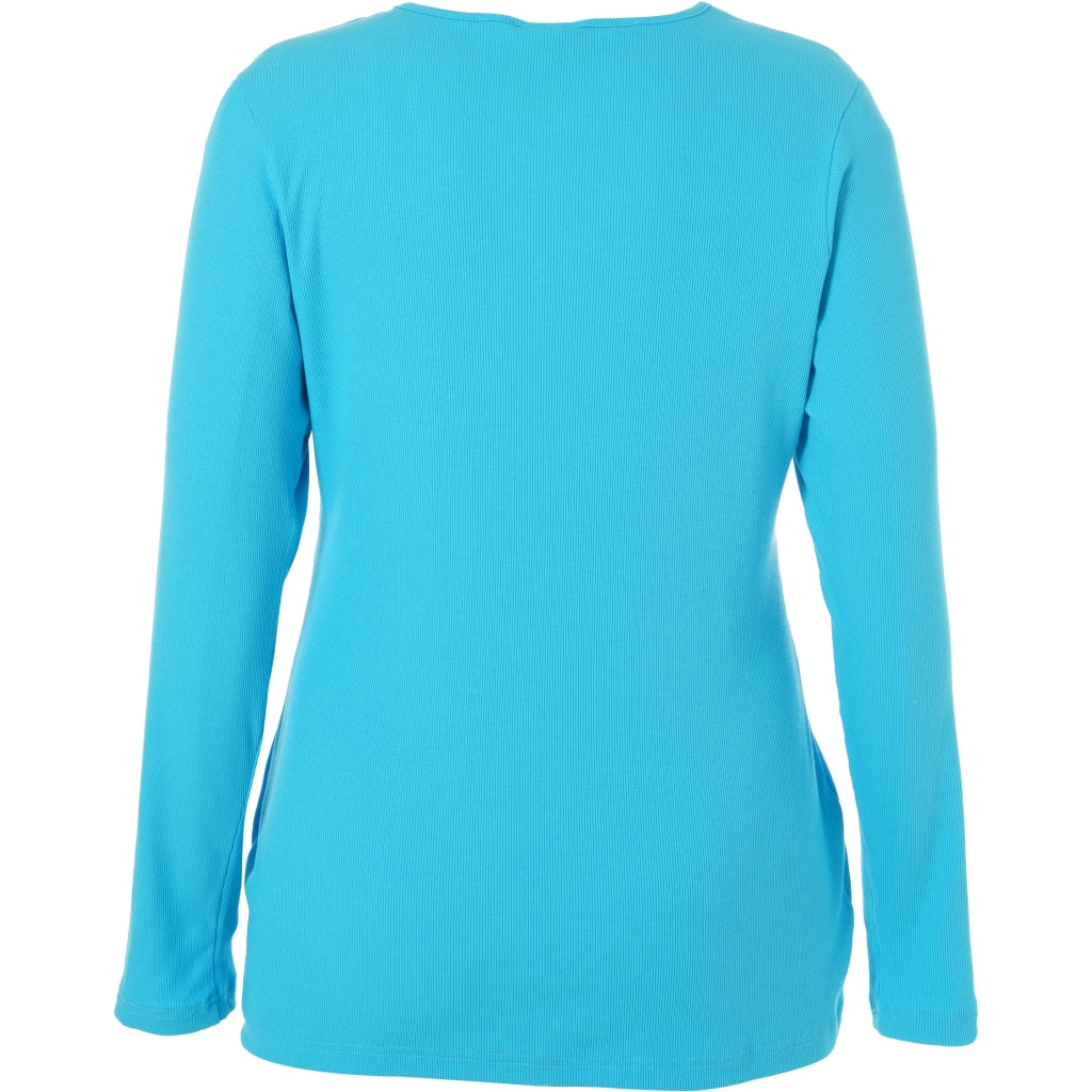 Studio SFlo rib blouse Blouse Turquoise