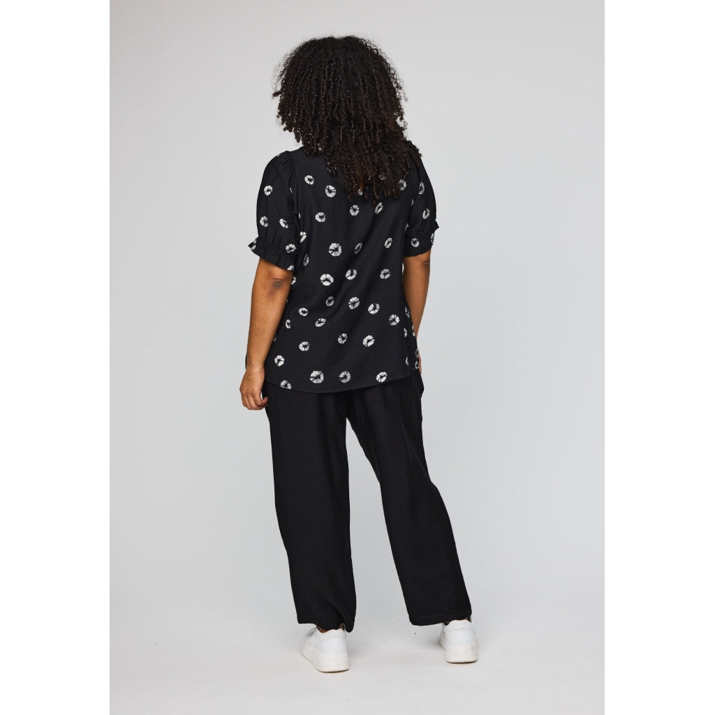 Studio SFozia Blouse Blouse Black with circle deco