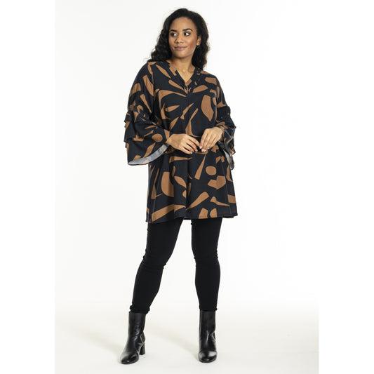 Studio SGithe Tunic with special sleeve Tunic Black with brown