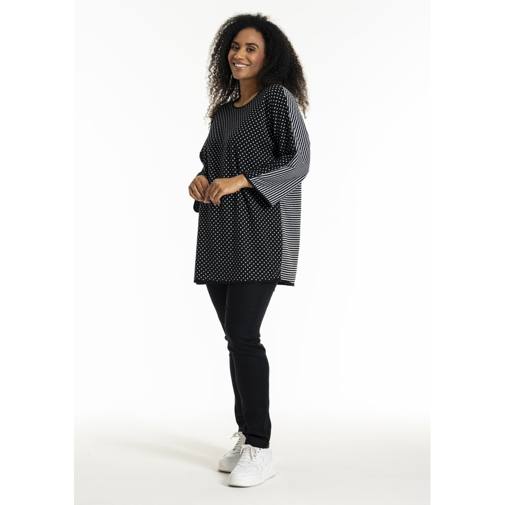 Studio SGrete turn around Blouse Blouse Black with white dots and stripes