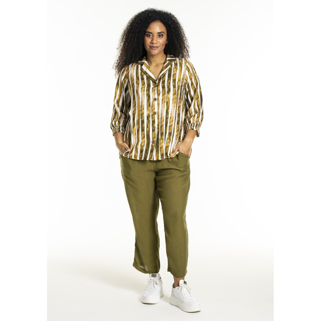 Studio SGrit Shirt Shirt White/green stripes