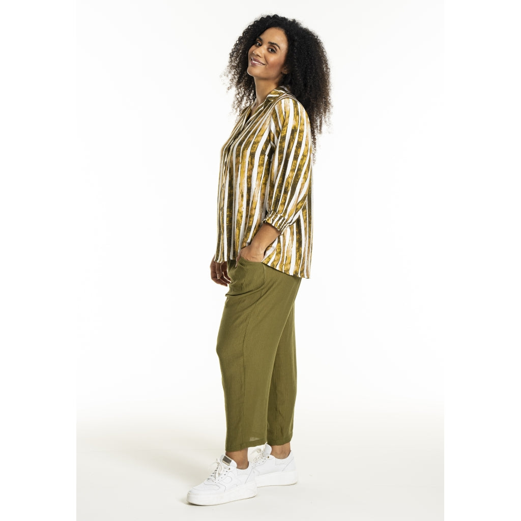 Studio SGrit Shirt Shirt White/green stripes