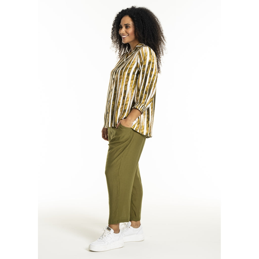Studio SGrit Shirt Shirt White/green stripes