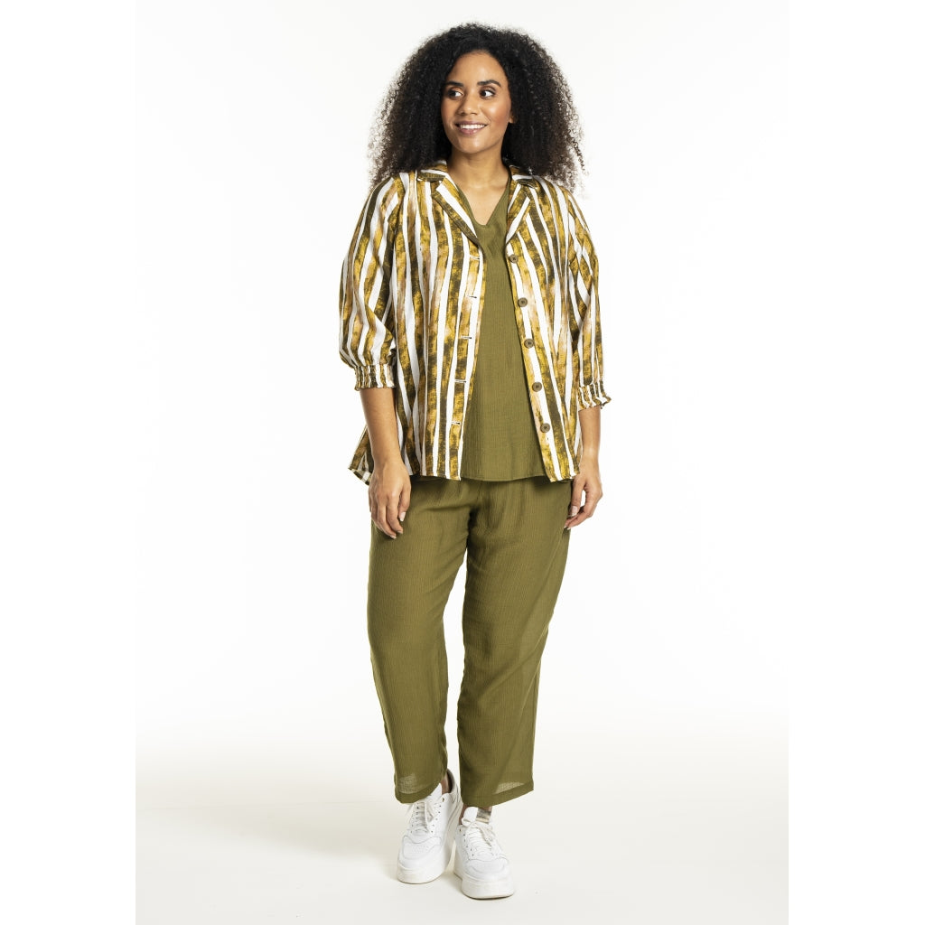 Studio SGrit Shirt Shirt White/green stripes