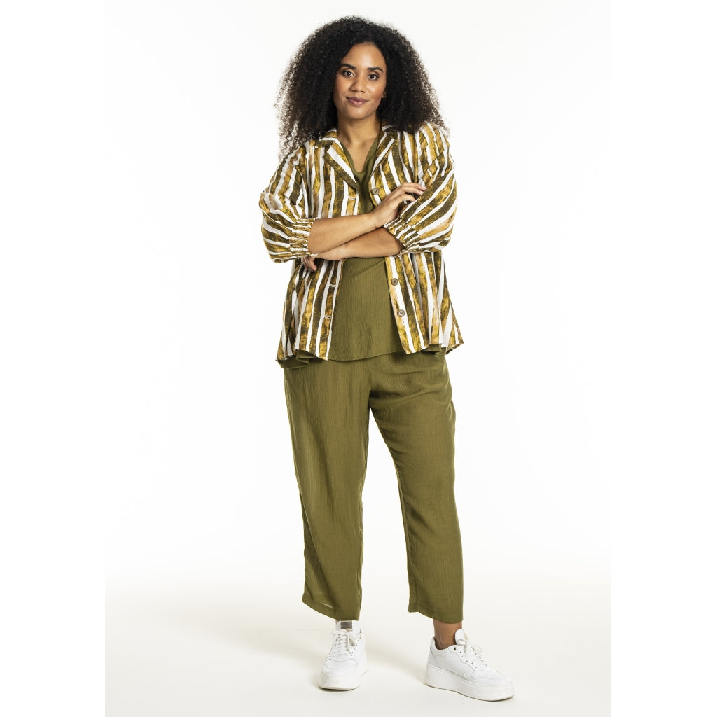 Studio SGrit Shirt Shirt White/green stripes