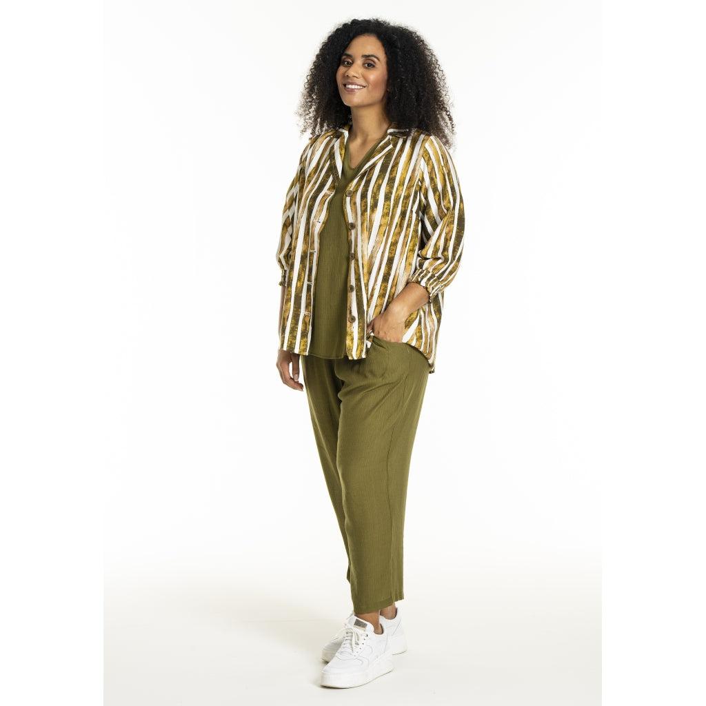 Studio SGrit Shirt Shirt White/green stripes