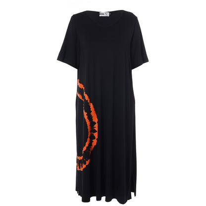 Studio SHana Dress with print Dress Black with Orange