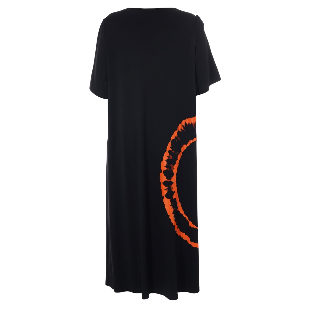 Studio SHana Dress with print Dress Black with Orange