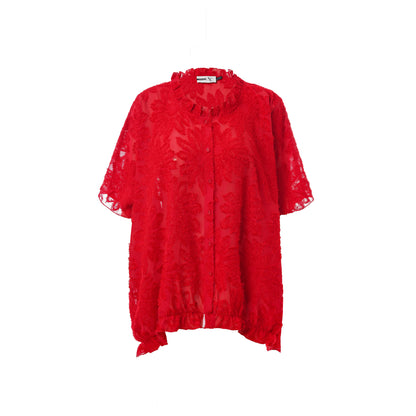 Studio SIbina Chiffon Party Blouse Blouse Red