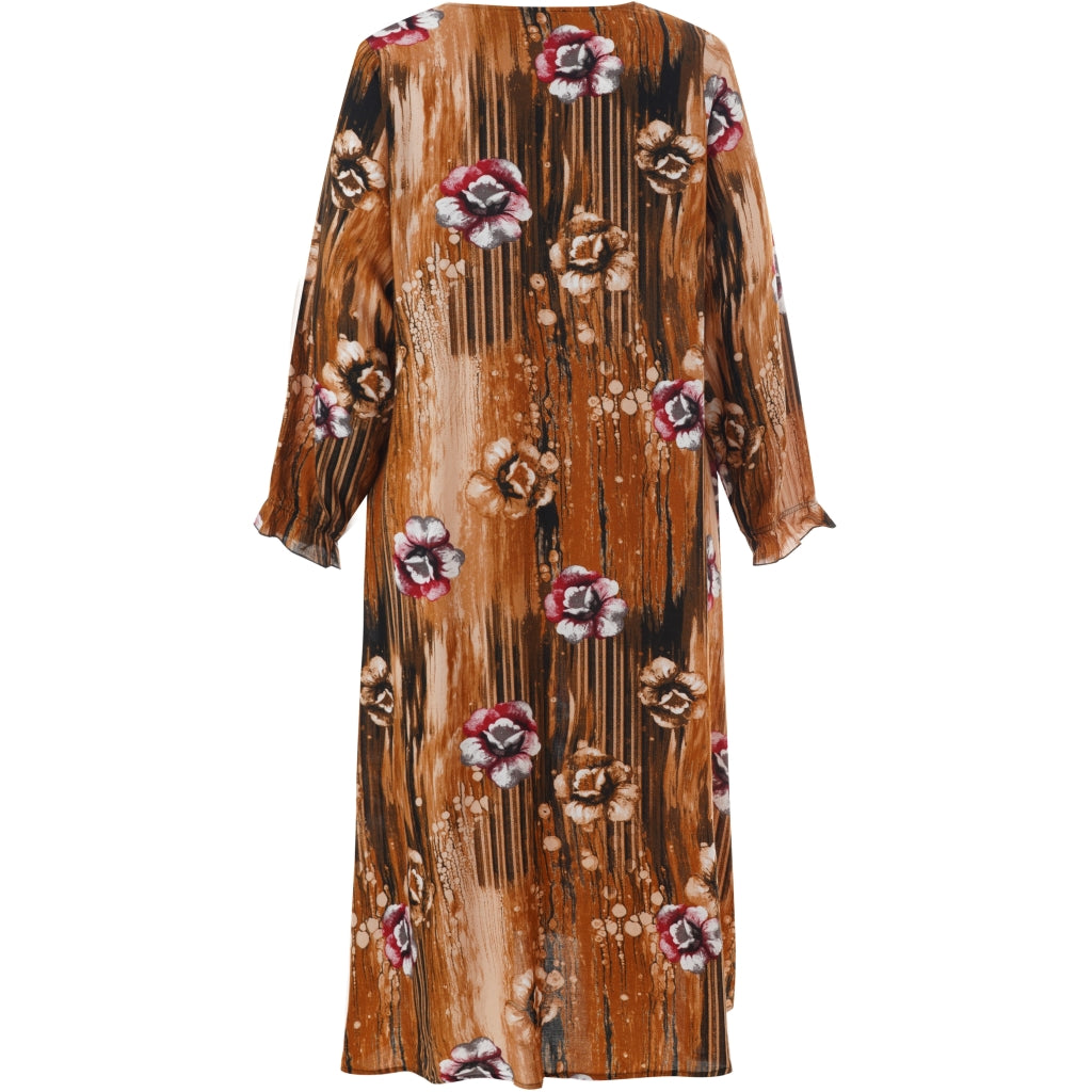 Studio SIda Dress Dress Brown black with red flowers