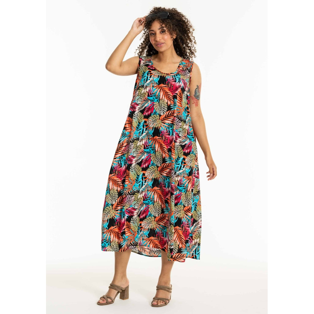 Studio SIdun Long Dress Long Dress Red - Blue palm leaf