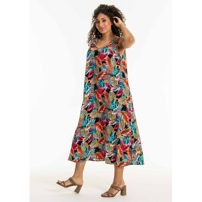 Studio SIdun Long Dress Long Dress Red - Blue palm leaf