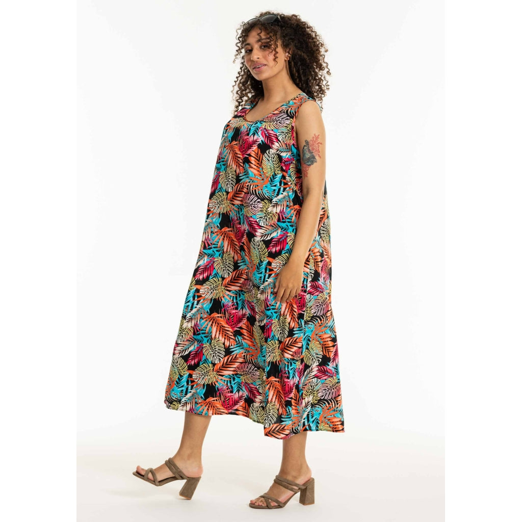 Studio SIdun Long Dress Long Dress Red - Blue palm leaf