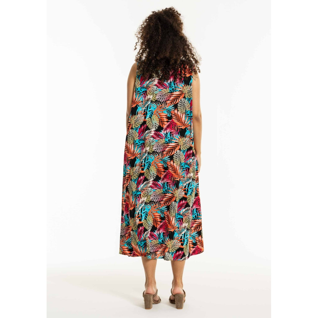 Studio SIdun Long Dress Long Dress Red - Blue palm leaf