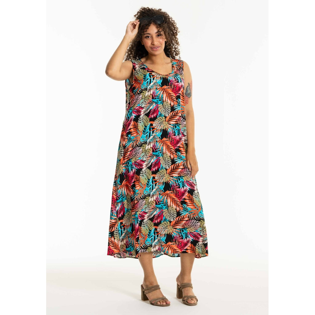 Studio SIdun Long Dress Long Dress Red - Blue palm leaf