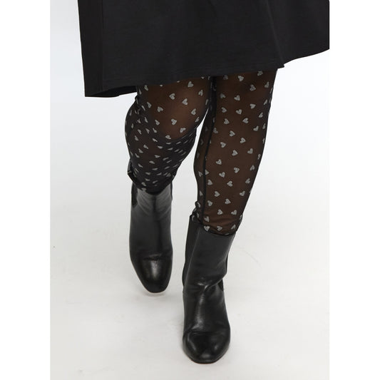 Studio SIrene lace Leggings Leggings Black with silver hearts