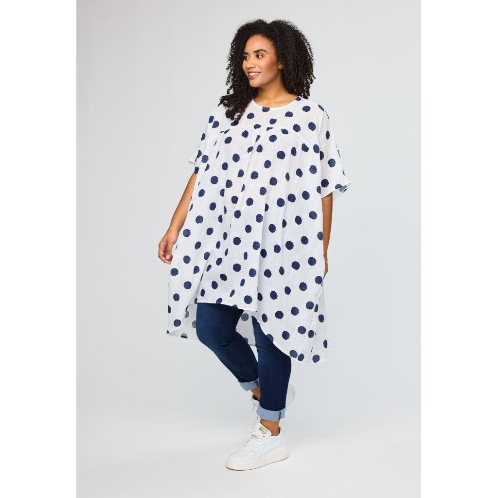 Studio SJanita Dress Dress White with blue dots