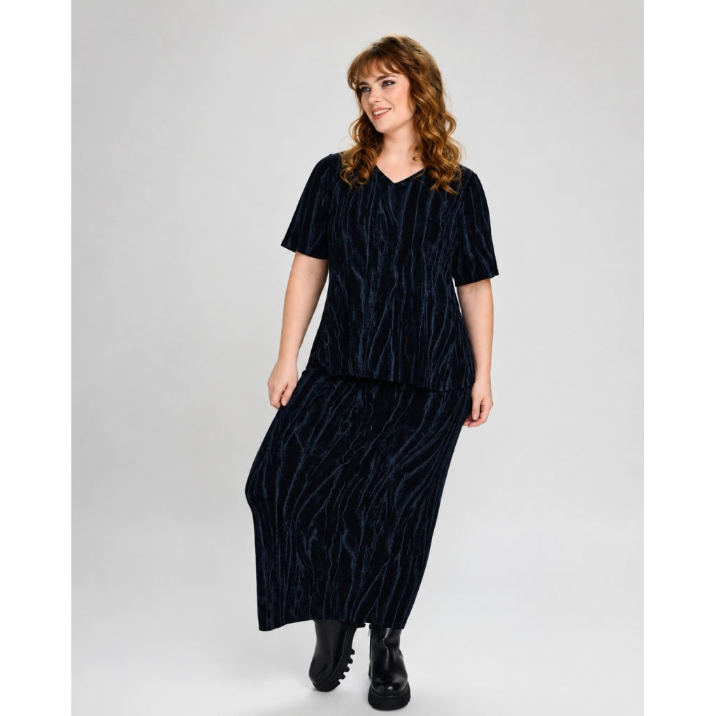 Studio SJohanne Blouse Blouse Black with grey print