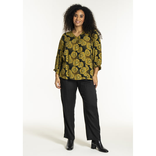 Studio SJustina Blouse Blouse Green and curry roses
