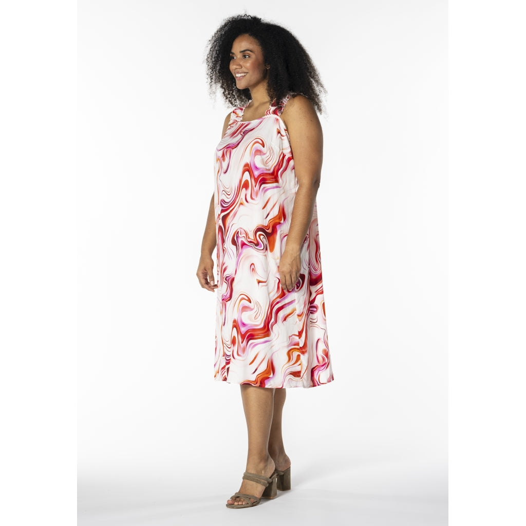 Studio SKersti Dress Dress White with orange pink abstract patterns
