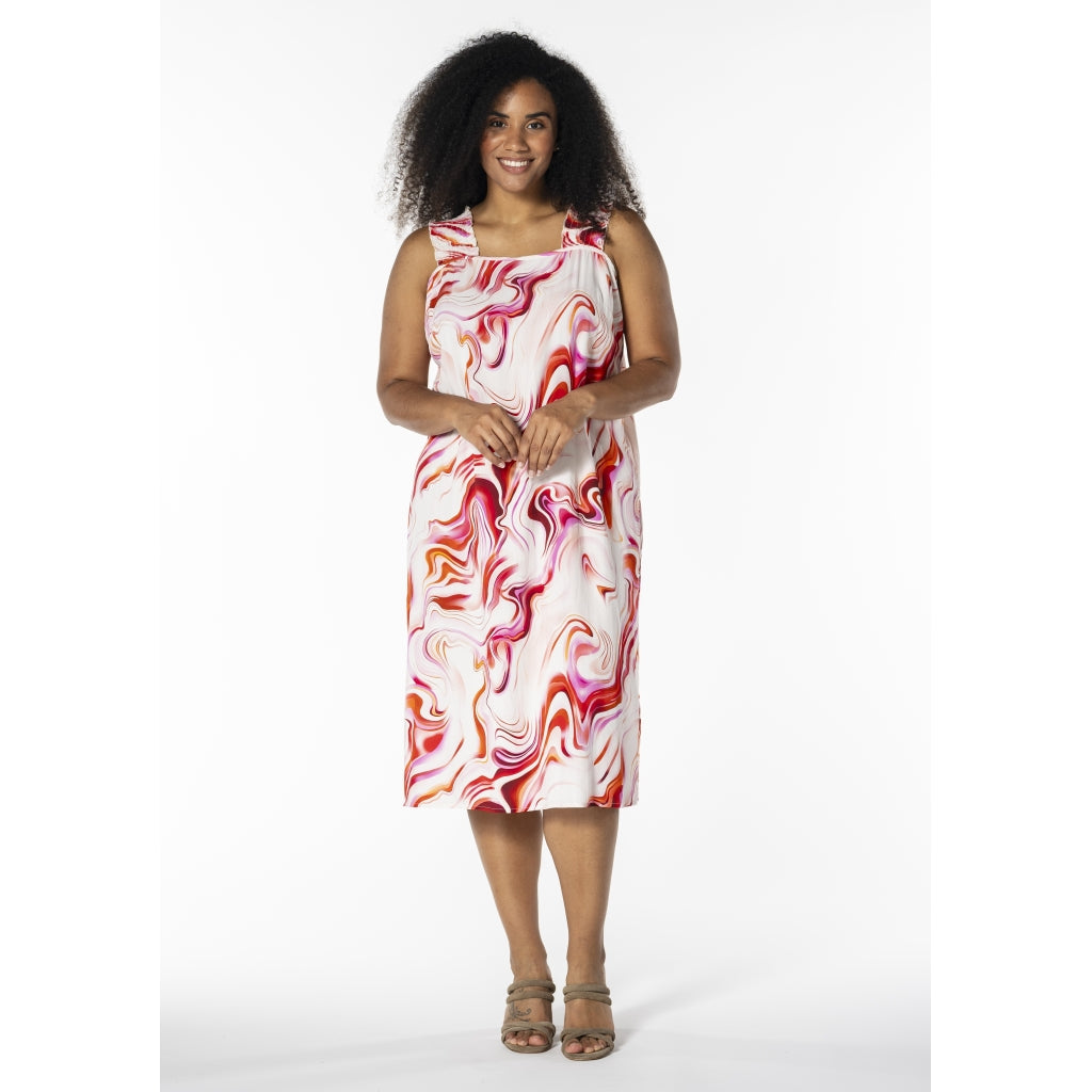 Studio SKersti Dress Dress White with orange pink abstract patterns