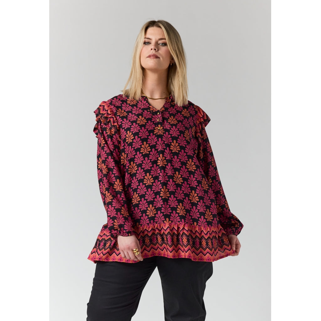 Studio SLiva-Sofie Blouse Blouse Board black-pink and orange