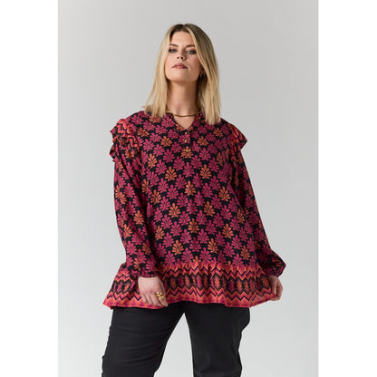Studio SLiva-Sofie Blouse Blouse Board black-pink and orange