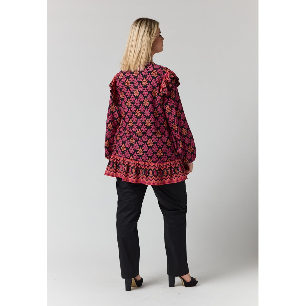 Studio SLiva-Sofie Blouse Blouse Board black-pink and orange