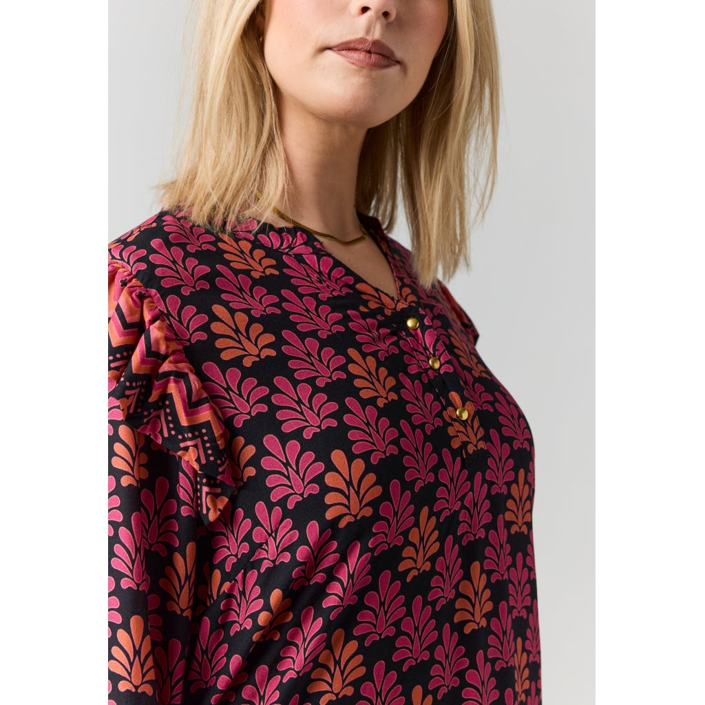 Studio SLiva-Sofie Blouse Blouse Board black-pink and orange