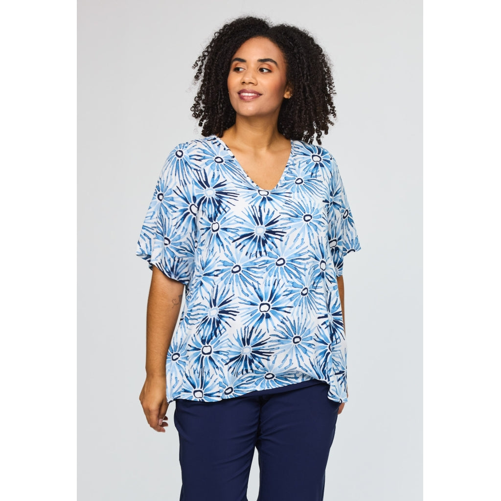 Studio SLone Blouse Blouse White/blue flower