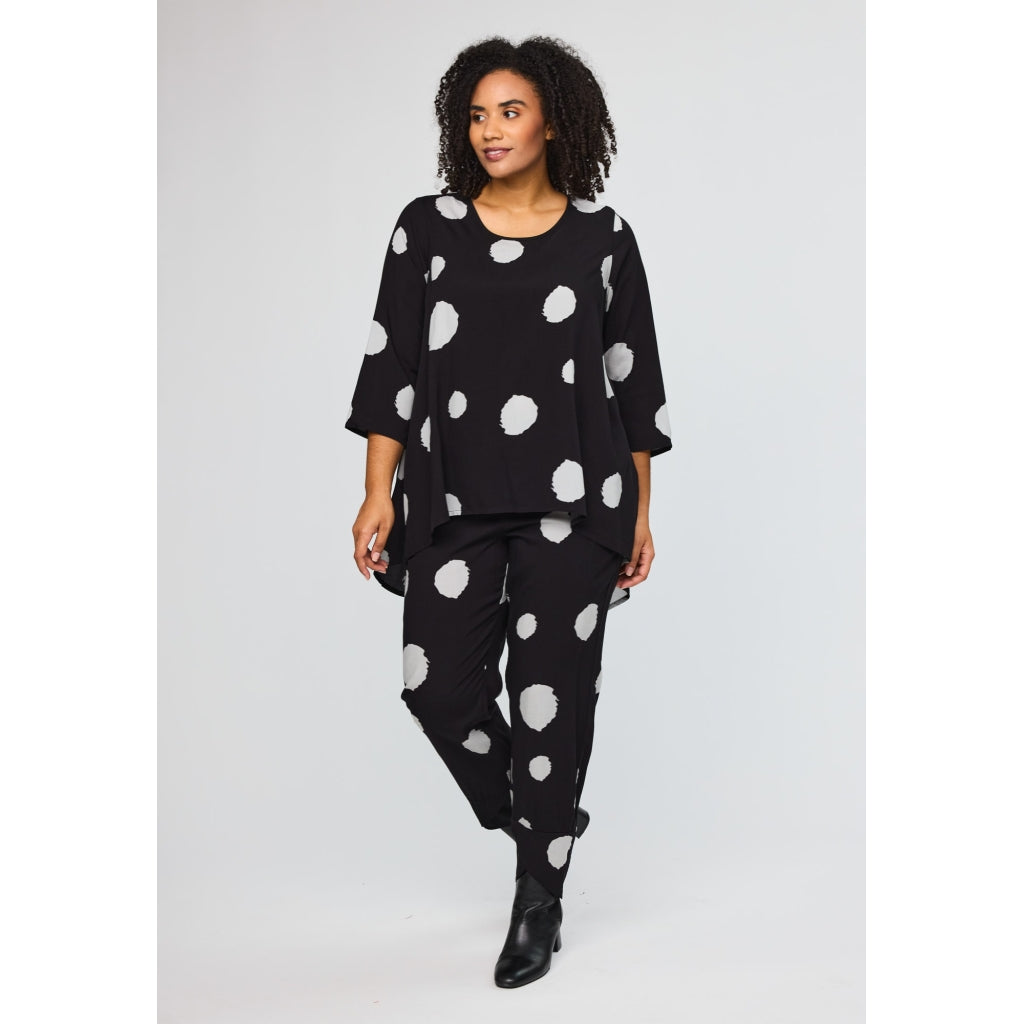 Studio SLuma Blouse with dots Tunic Black with dots