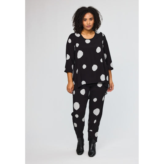 Studio SLuma Blouse with dots Tunic Black with dots