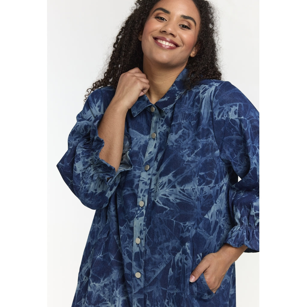 Studio SMathilde Denim dress Dress Dark blue batik demin