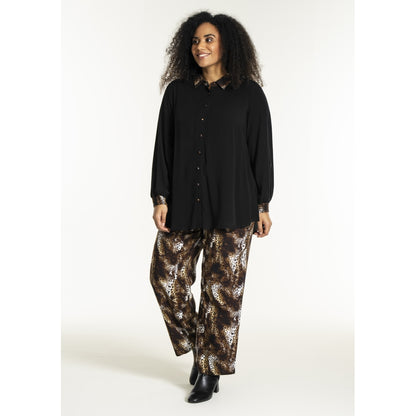 Studio SNicolette Shirt Shirt Black with brown animal print