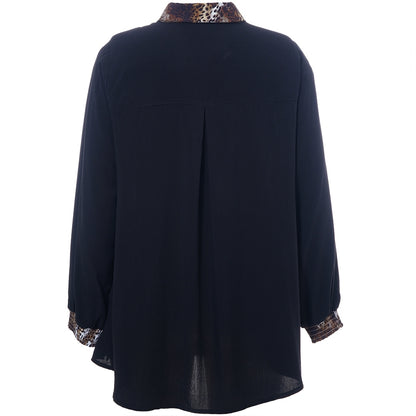 Studio SNicolette Shirt Shirt Black with brown animal print
