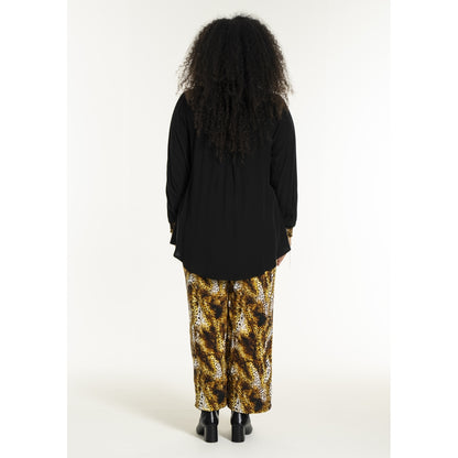 Studio SNicolette Shirt Shirt Black with yellow animal print