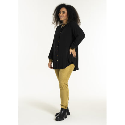 Studio SNicolette Shirt Shirt Black with yellow animal print