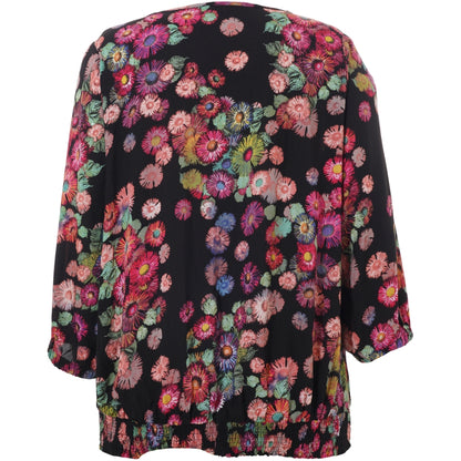 Studio SPamela Blouse Blouse Black with multicolor flowers