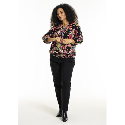 Studio SPamela Blouse Blouse Black with multicolor flowers