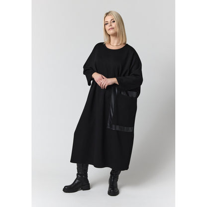 Studio STahlia Dress with leather pocket Dress Black