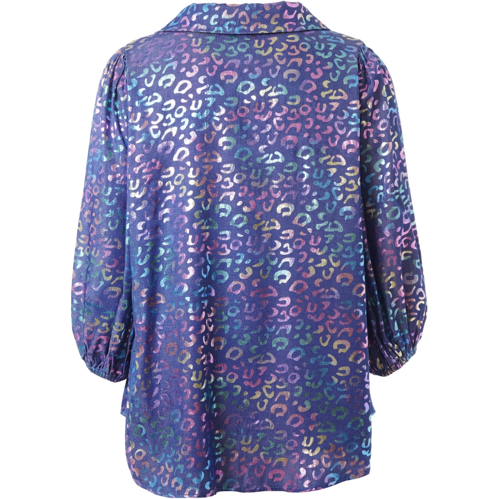 Studio STiff Shirt Shirt Blue denim + multi color print