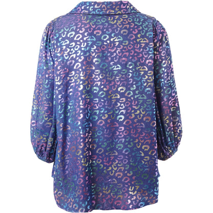 Studio STiff Shirt Shirt Blue denim + multi color print