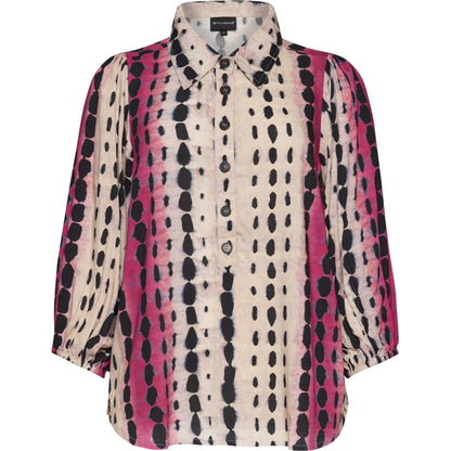 Studio STiff Shirt Shirt Pink black dot print
