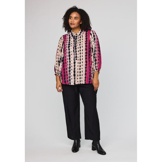 Studio STiff Shirt Shirt Pink black dot print